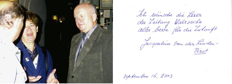 2003 год. Внучка Даниеля Пире в музее завода в центре. Пожелание заводчанам. 2003 год. Внучка Даниеля Пире в музее завода в центре. Пожелание заводчанам.